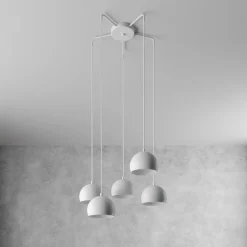 Luminex Sool-pendel, hvid, fem lys