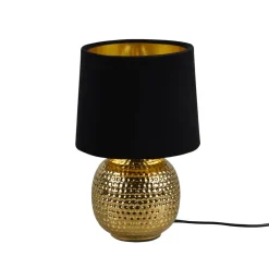 Reality Leuchten Sophia bordlampe med keramisk fod, sort/guld