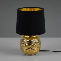 Reality Leuchten Sophia bordlampe med keramisk fod, sort/guld