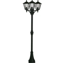 Sort lampemast 680 i herregårdsstil med tre lys^Albert Leuchten Best
