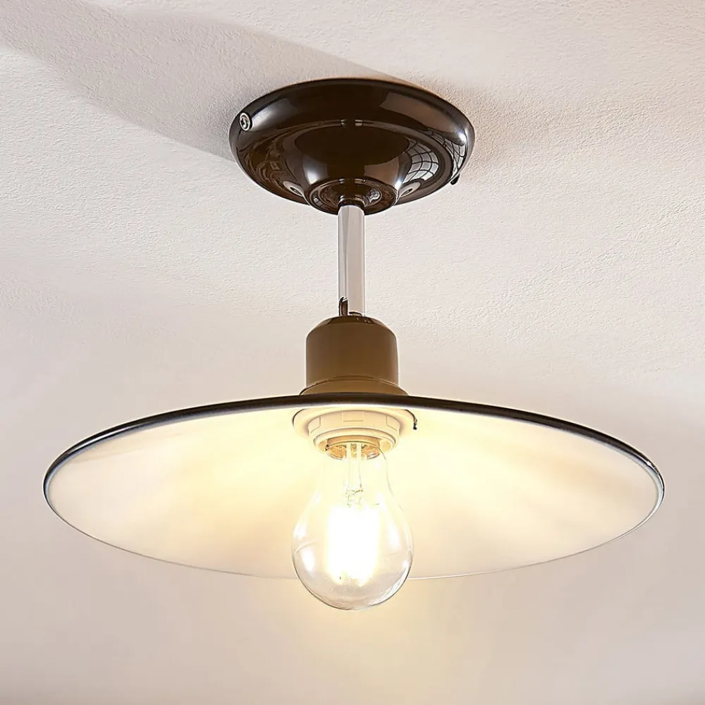 Sort loftlampe Phinea i metal, vintagelook^Lindby Outlet