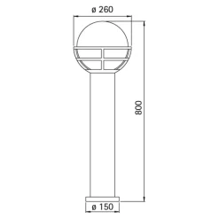 Albert Leuchten Gadebelysning>Sort pullertlampe med opalglas