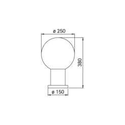 Albert Leuchten Sort sokkellampe II med blæreglas