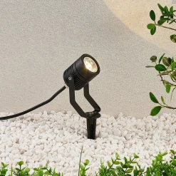 Sort udendørs LED-spot Maris med jordspyd^Lindby Clearance