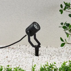 Sort udendørs LED-spot Maris med jordspyd^Lindby Clearance