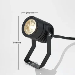 Sort udendørs LED-spot Maris med jordspyd^Lindby Clearance