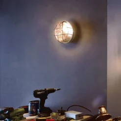 Deko-Light Væglamper>Sotano Retro lampe til vådrum, grå, Ø 18 cm, plast IP44