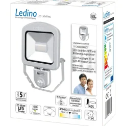 Spotlight Charlottenburg Sensor sølv 20W 4.000K^Ledino Best