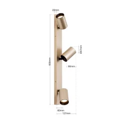 Spotlight Sean, 3 lyskilder, guldfarvet, metal, drejeligt monteret^ORION Outlet