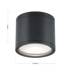 ORION Sputnik LED-loftspot, IP65, Ø 14,5 cm, sort