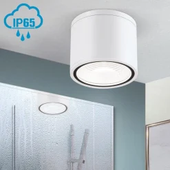 ORION Udendørs Loftlamper|Loftlamper>Sputnik LED-loftspot, IP65, Ø 14,5 cm, hvid