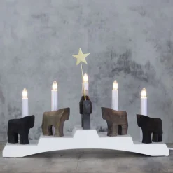 Staffans fålar lysestage, brun/hvid^STAR TRADING Best