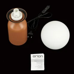 ORION Stanley bordlampe, koralrød, højde 32 cm, keramik/glas