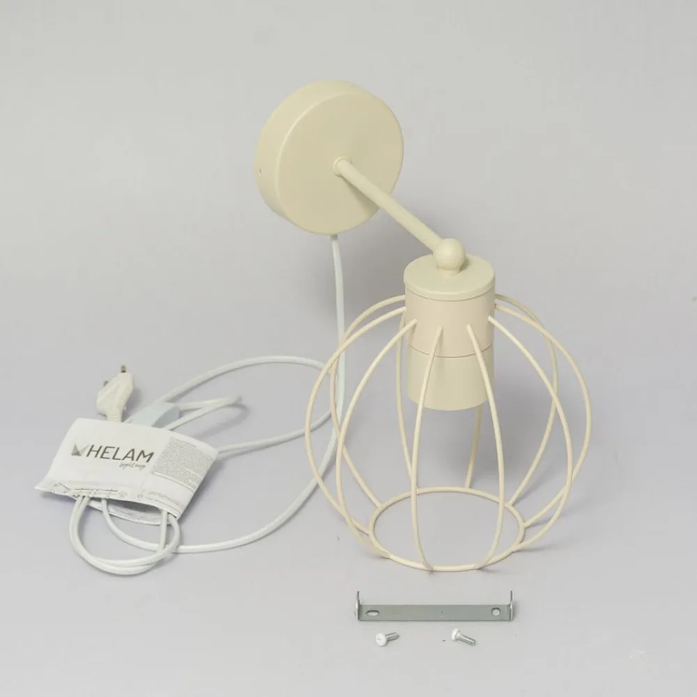 HELAM STARLIGHT væglampe, cremehvid 1 lyskilde Ø 18 cm metalstik