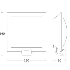 STEINEL L 20 S udendørs væglampe med sensor, stål
