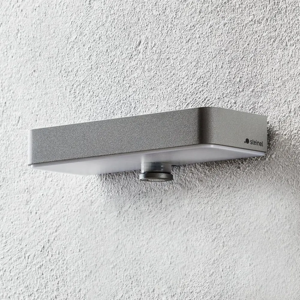 STEINEL LED-væglampe XSolar SOL-O S, sølv, sensor