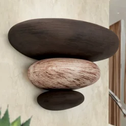 Stenimitation: den beige-brune væglampe LITICA^ORION Hot