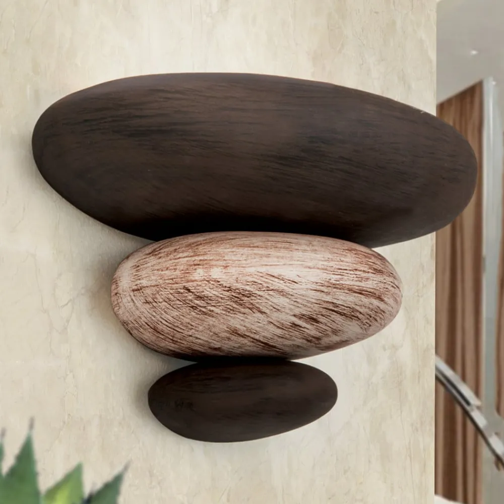 Stenimitation: den beige-brune væglampe LITICA^ORION Hot