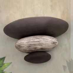 Stenimitation: den beige-brune væglampe LITICA^ORION Hot