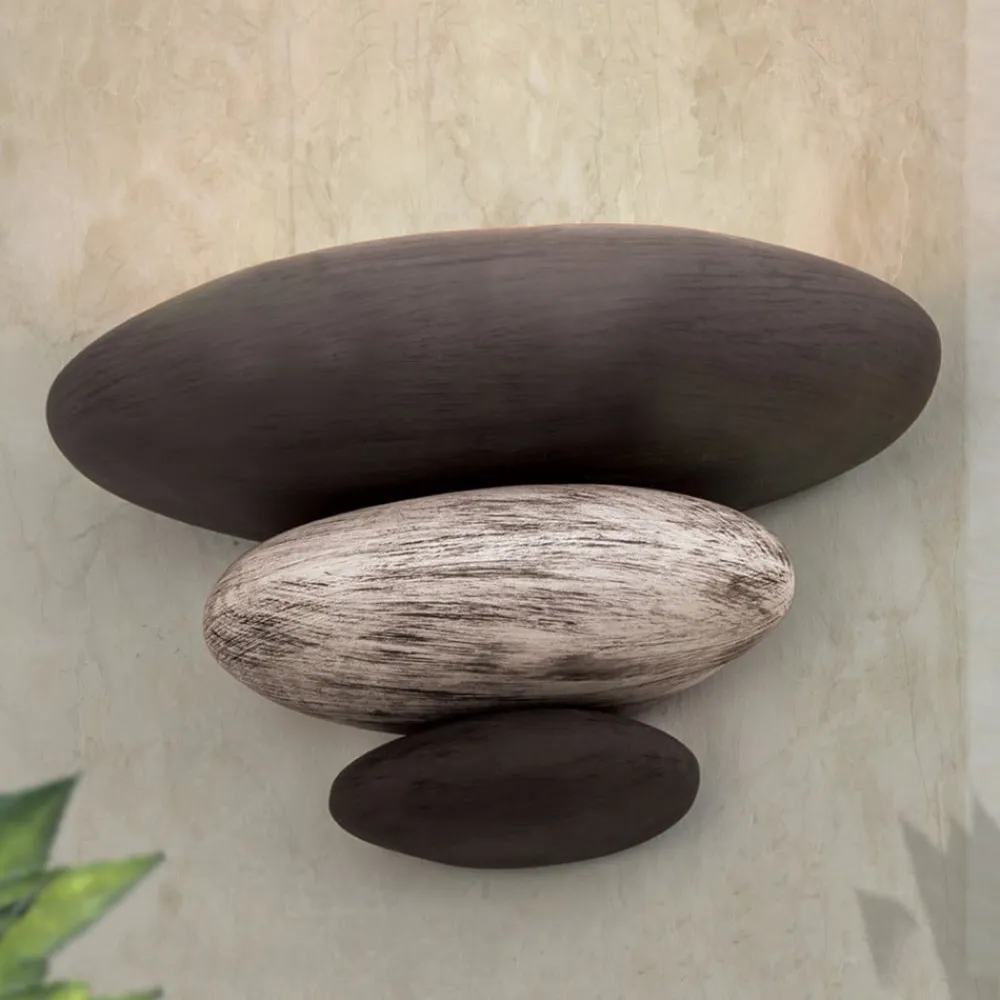 Stenimitation: den beige-brune væglampe LITICA^ORION Hot