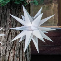 STERNTALER LED-stjerne, hvid, Ø 25 cm, IP44, batteri