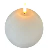 STERNTALER LED-vokslys, hvid, højde 13 cm, kugle, batteri