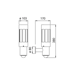 Albert Leuchten Stilig udendørs væglampe 472 med sensor