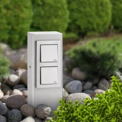 LCD Stål stikkontakt 021, 4-foldig