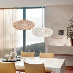 EGLO Pendellamper>Stof-pendellampe Campilo i hvid