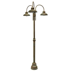 Moretti Luce Stolpelampe Luca messing antik kobber, 3-lys.