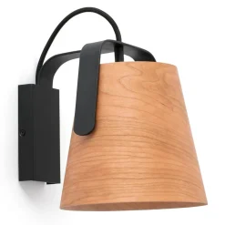 Stood væglampe med skærm af kirsebærtræ^FARO BARCELONA New