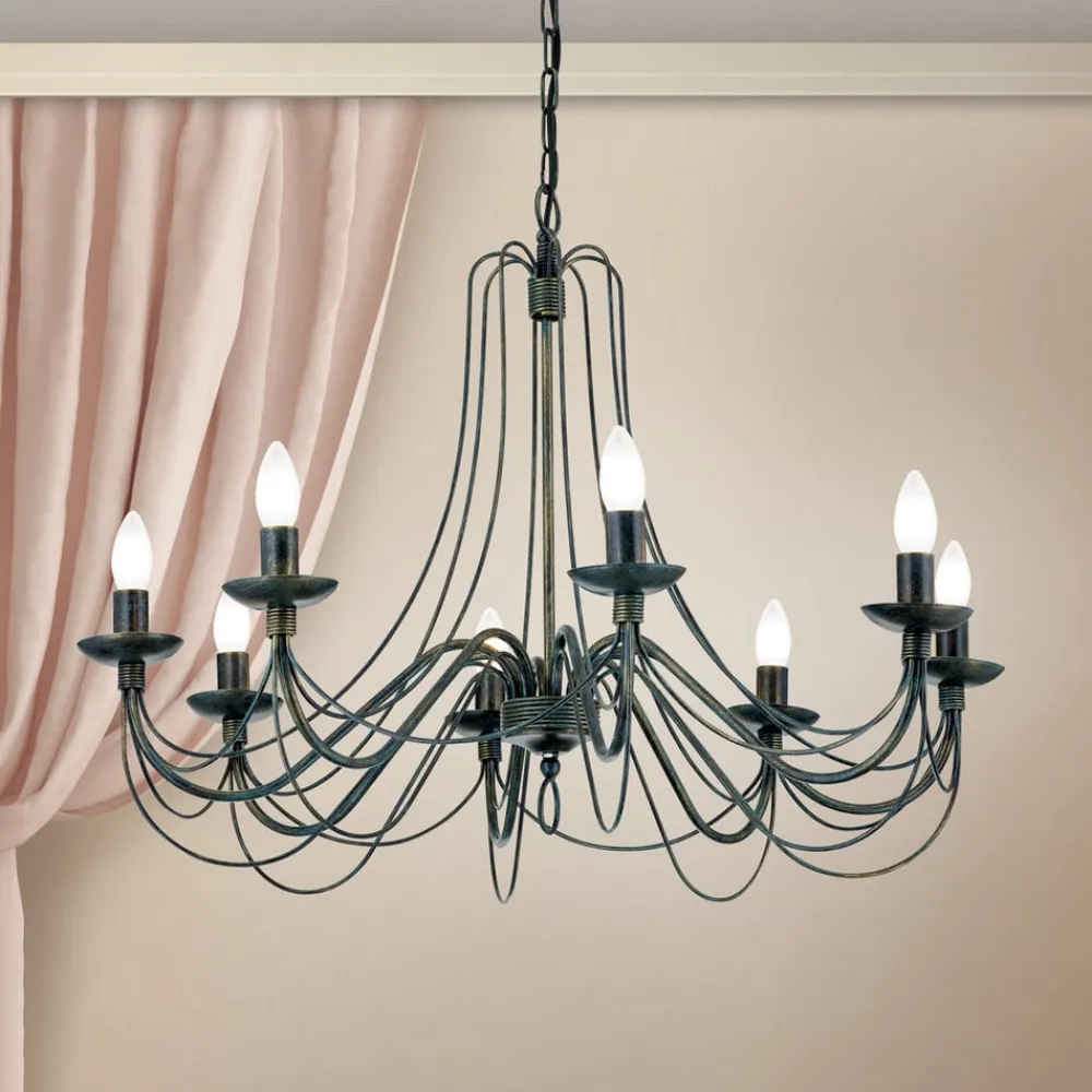 Stor CLARA lysekrone i herregårdsstil med otte lys^ORION Sale