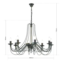 Stor CLARA lysekrone i herregårdsstil med otte lys^ORION Sale