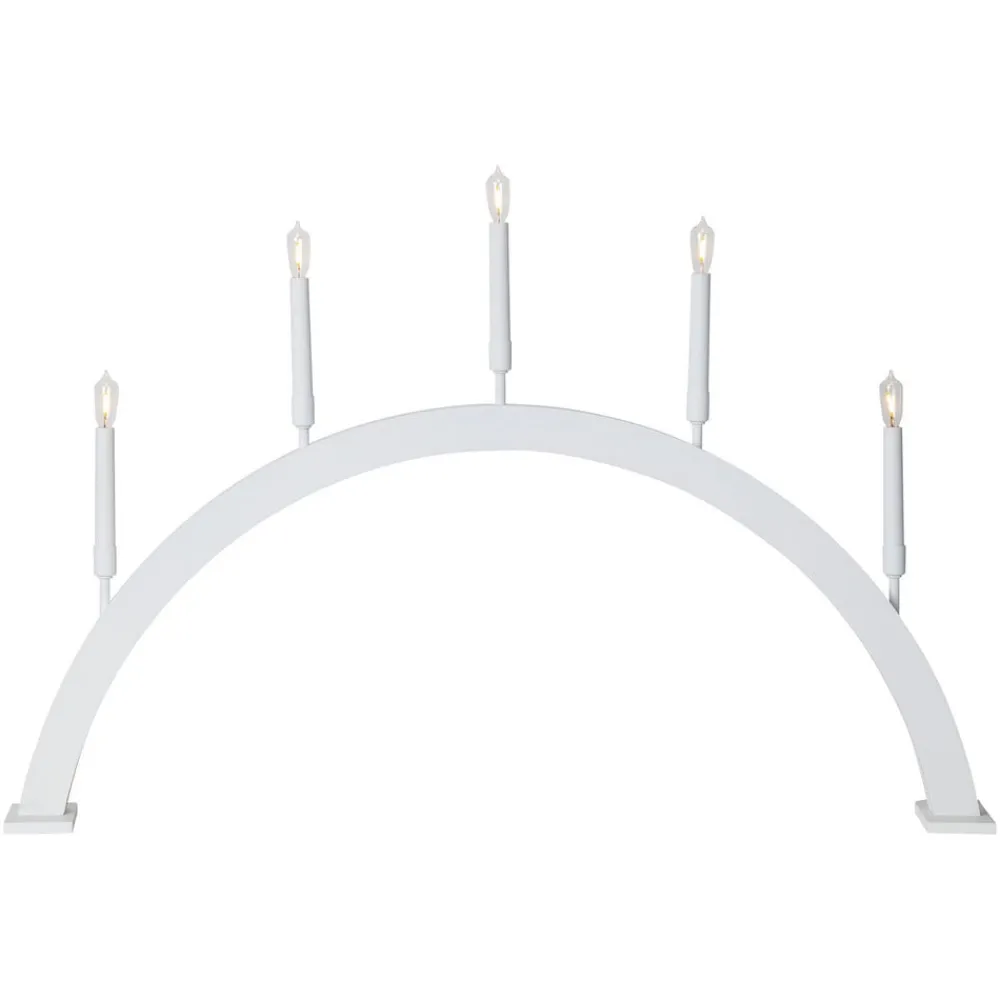 STAR TRADING Storm vinduesstage, 5 lyskilder, 59 cm, hvid