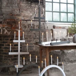 STAR TRADING Storm vinduesstage, 5 lyskilder, 59 cm, hvid