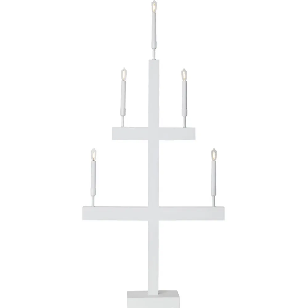 STAR TRADING Storm vinduesstage, 5 lyskilder, 118 cm, hvid