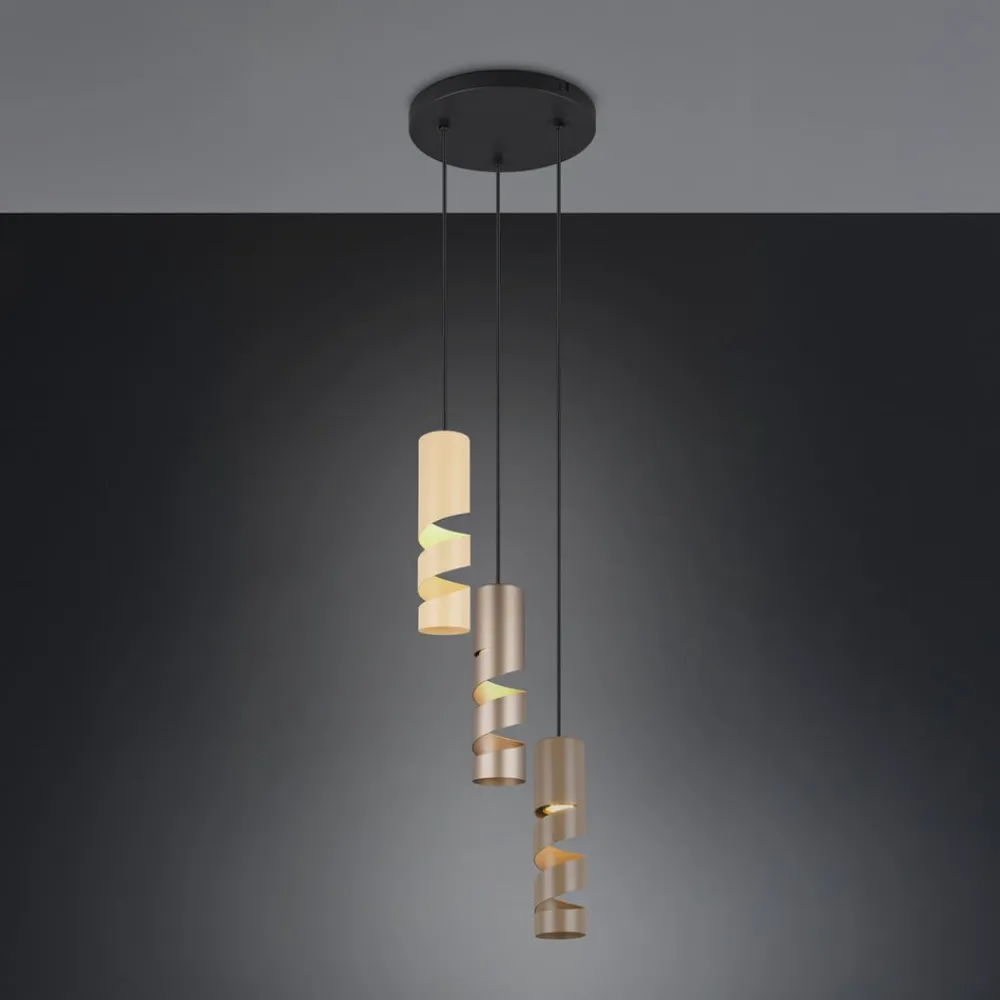 Trio Lighting Pendellamper>Stream hængelampe, flerfarvet, Ø 28 cm, 3 lyskilder, metal, GU10