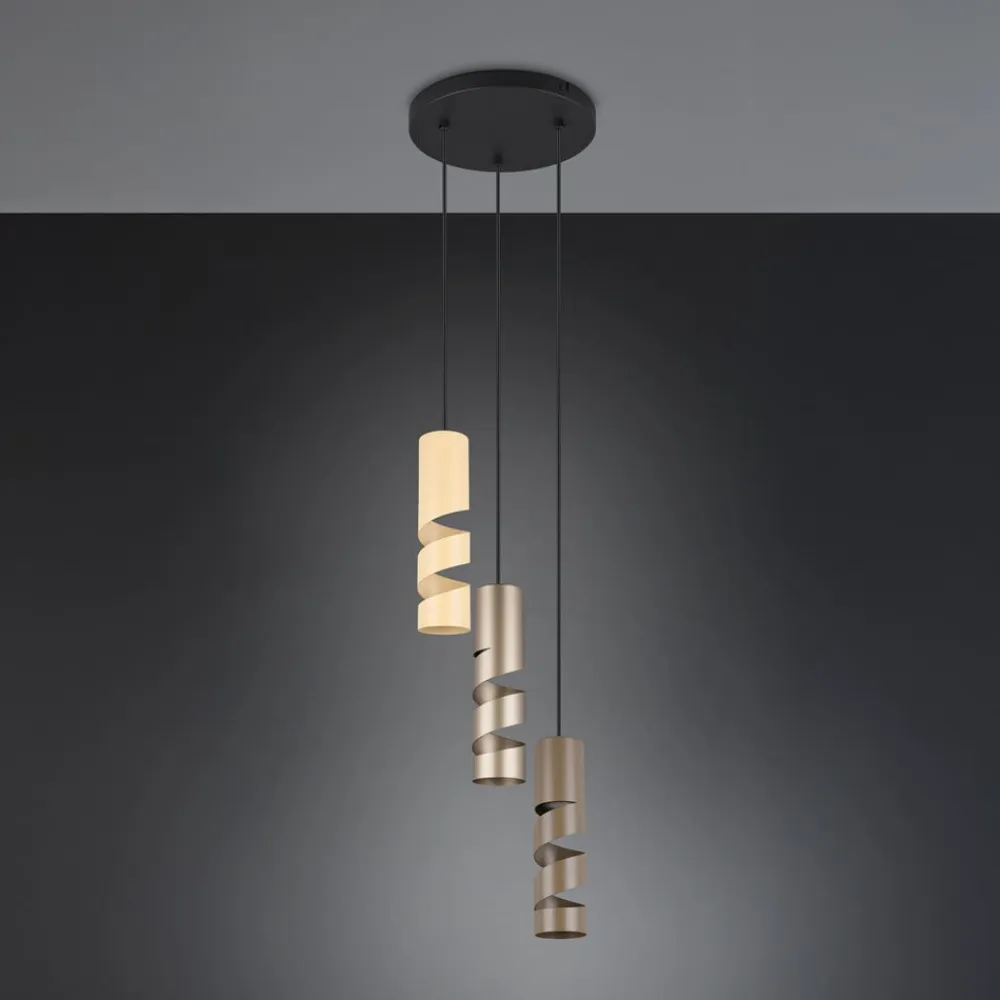 Trio Lighting Pendellamper>Stream hængelampe, flerfarvet, Ø 28 cm, 3 lyskilder, metal, GU10