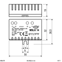 Strømforsyning 12 V/DC 0,1-6 W, IP20, 100-240 V/AC^EVN Outlet