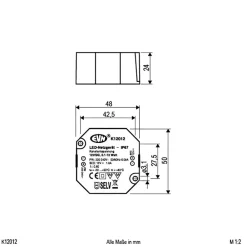 EVN Strømforsyning 12 V/DC 0,1-12 W, IP65 220-240 V/AC