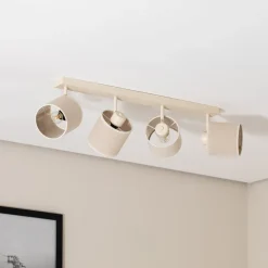 Argon Suerte loftlampe, cremehvid, hørtekstil, 4 lyskilder