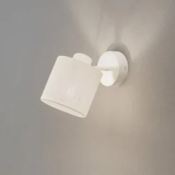 Suerte væglampe, cremehvid, hørtekstil, 18 cm høj, E14^Argon Clearance