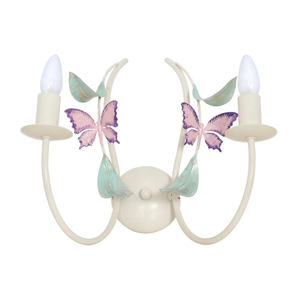 Luminex Væglamper>Summer væglampe, hvid/grøn/pink, bredde 25 cm, stål, 2 lyskilder