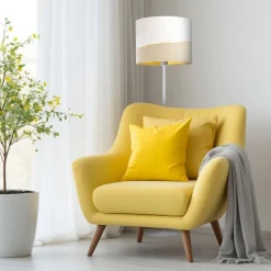 Susan gulvlampe, hvid/beige/guld^Maco Design Online