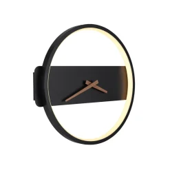 Globo Sussy LED-væglampe med ur, sort, bredde 32 cm