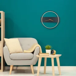 Globo Sussy LED-væglampe med ur, sort, bredde 32 cm