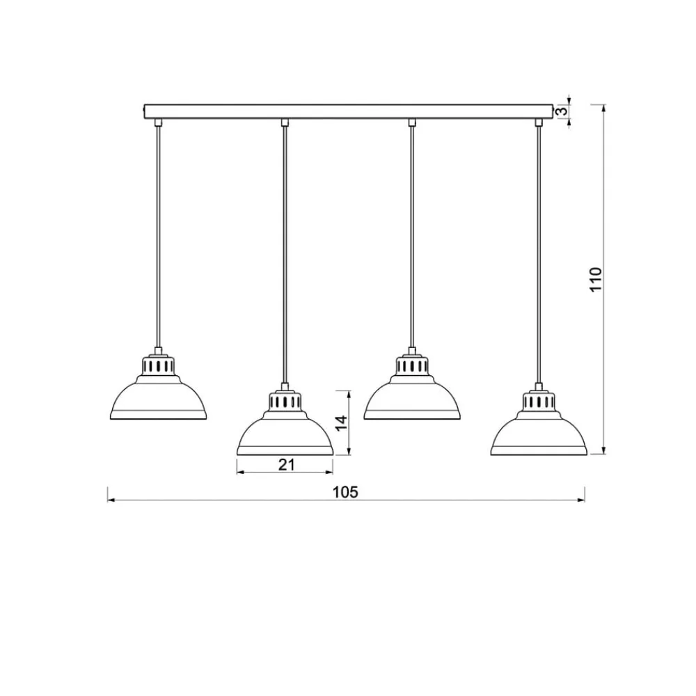 Sven hængelampe, 4 lyskilder, beige, stål^Luminex