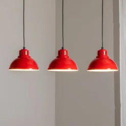 Sven hængelampe, 3 lyskilder, rød, stål, E27^Luminex Online