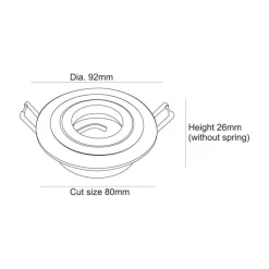 Svingbar indbygningsring, mat alu.^Deko-Light Best