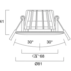 Sylvania indbygningslampe Obico 68, krom, IP65, CCT, dæmpbar